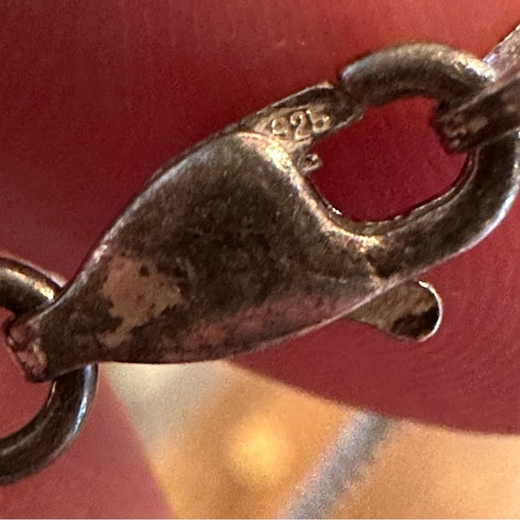 Vintage Old Pawn Zuni Sterling Silver Inlay Thunderbird Pendant Brooch Necklace - Picture 8 of 9